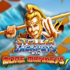 Stellar Jackpots with More Monkeys slot logo by Lightning Box Game at Happyjokers Casino
